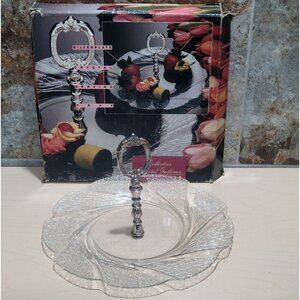 Fairfield Collectors Crystal Galleries Silverplate Crystal Serving Tray